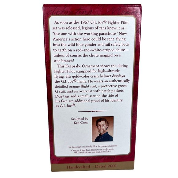 Hallmark Ornament G.I Joe Fighter Pilot Christmas Keepsake 2001 Ken Crow Creator - Picture 9 of 9